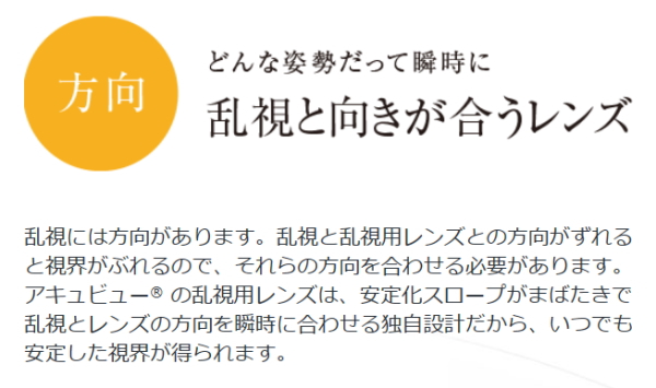 乱視の向きと瞬時に合う