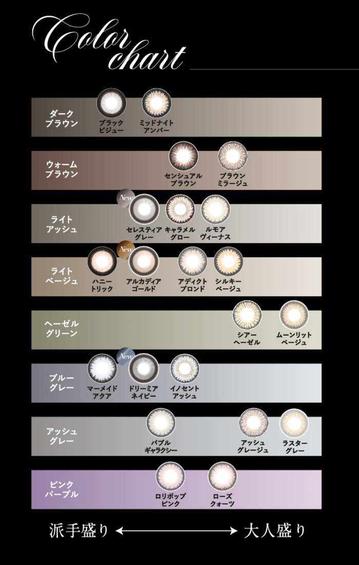 ラヴェールのカラーチャート